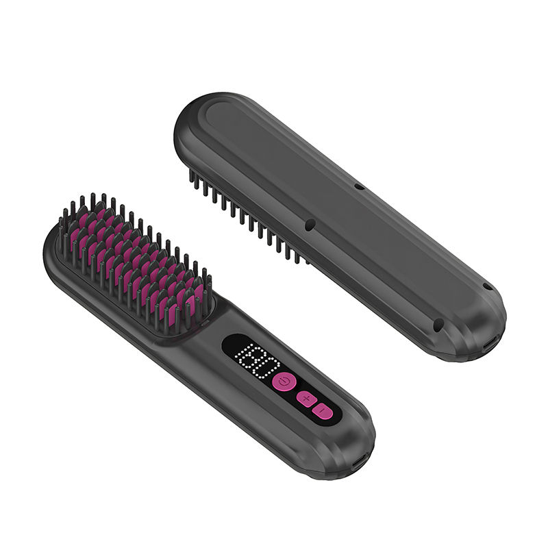 Rechargeable Electric Hair Straightener Brush