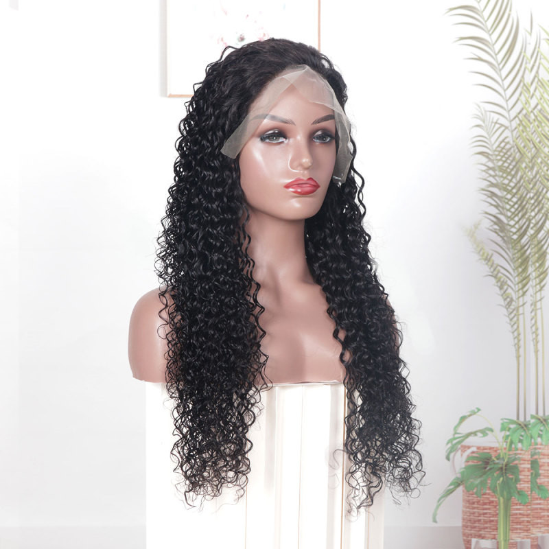 Transparent Hd lace frontal wigs water wave human hair lace front wigs for black women 150% density brazilian water wave 13x6 lace front wigs with baby hair pre plucked hairline bleached knots