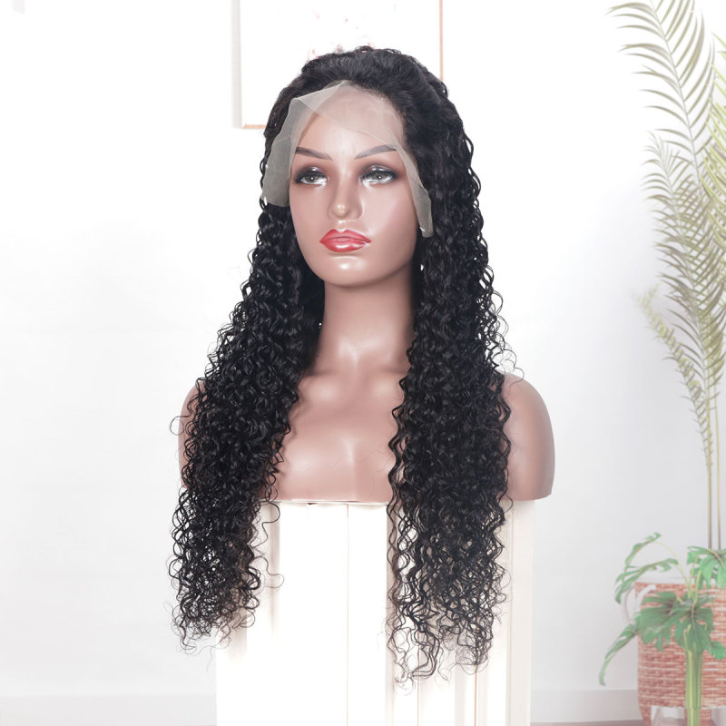 Transparent Hd lace frontal wigs water wave human hair lace front wigs for black women 150% density brazilian water wave 13x6 lace front wigs with baby hair pre plucked hairline bleached knots