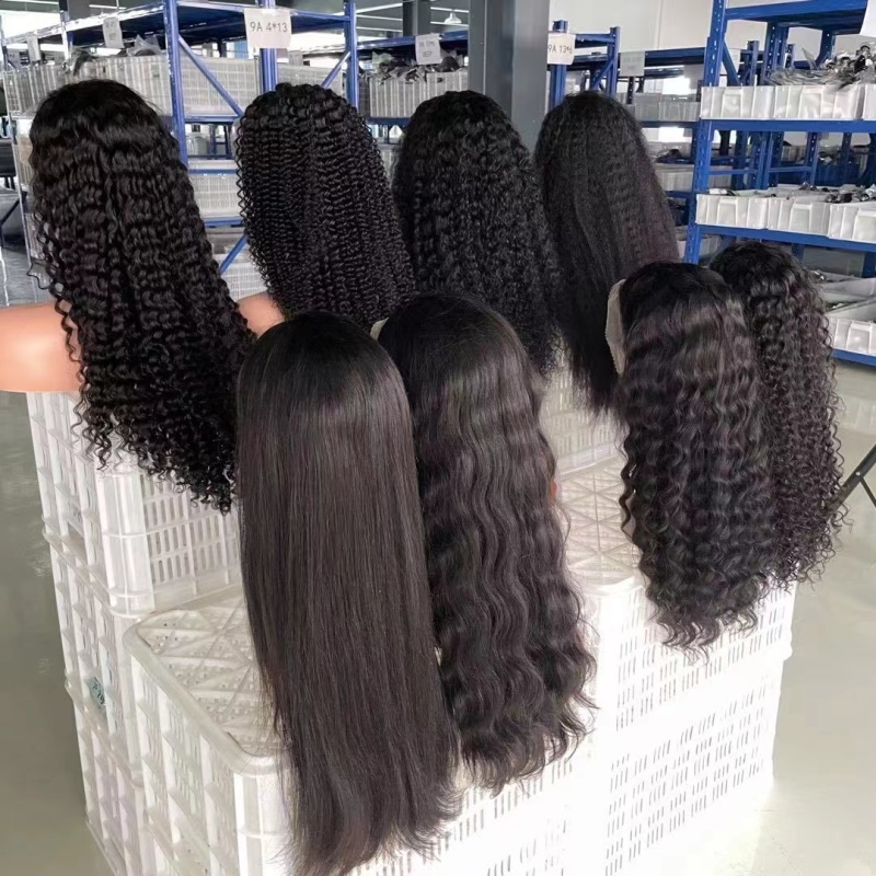 Transparent Hd lace closure wigs loose  wave human hair lace closure wigs for black women 150% density brazilian loose deep wave 4x4 lace closure wigs with baby hair pre plucked hairline bleached knots