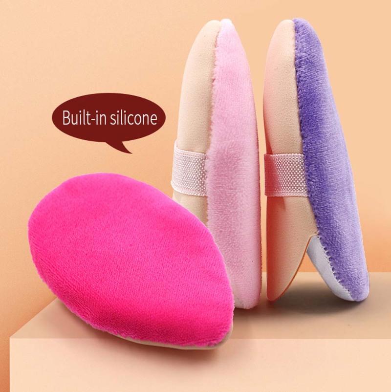 double sided makeup puff 2in1 velvet sponge puff built in silicone puff