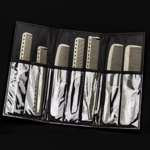 High quality 7pcs/set salon barber combs antistatic plastic hair combs set custom logo rat tail comb set