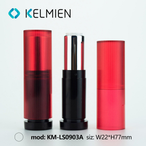 Small wave bump surface translucent red lipstick tube cosmetic plastic packaging shell injection molding material Customized