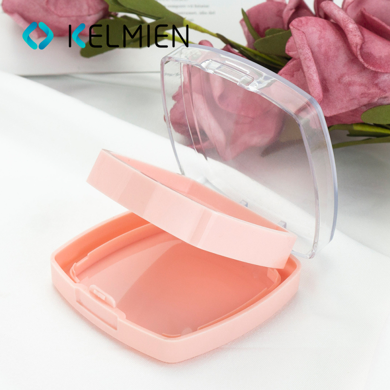 Blush case with mirror square with compartment powder box can be customized plastic packaging shell cosmetic injection molding 