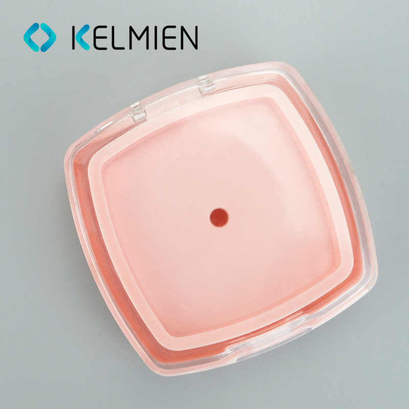 Blush case with mirror square with compartment powder box can be customized plastic packaging shell cosmetic injection molding 
