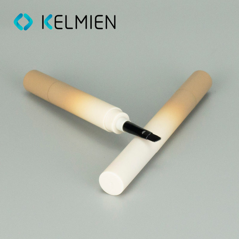 Gradient color lip gloss pen tube lip glaze shell cosmetic plastic packaging material customization brown