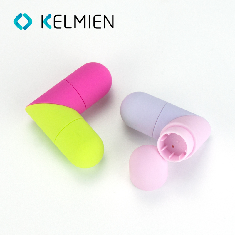 Lip balm tube  deformable  Rubber finish  Contrasting colors  Lipstick plastic packaging case
