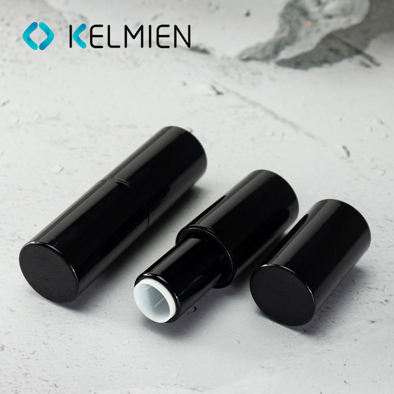 Cool Luxury Magnetic Lipstick Container Lipstick Tube Bright UV black cylinder