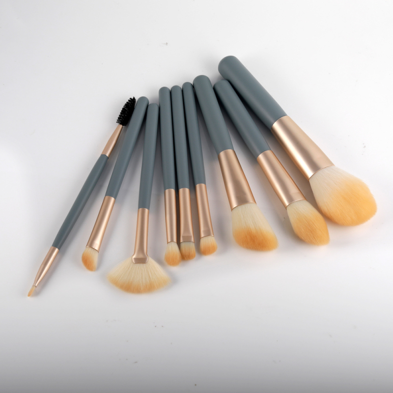 9pcs short handle Synthetic hair travel makeup brush kits