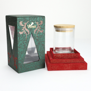 Custom luxury paper cardboard candle jar with lid and gift box packaging