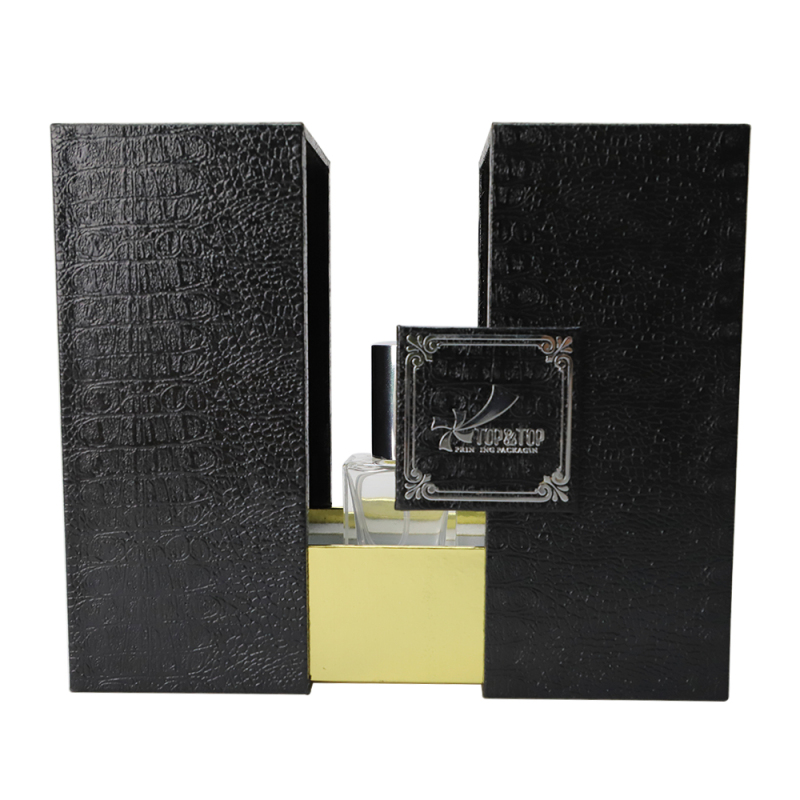 custom luxury cosmetic display packaging high end double open door perfume bottle box rigid cardboard paper gift box