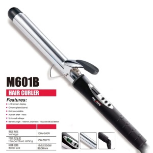 M601B PTC heater Chrome plate 6 sizes Professional Magic hair curler curling iron