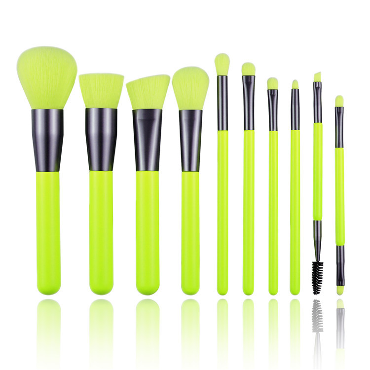 10pcs Best Selling Private Label Brush Logo Neon Make Up Brushes Sets Makeup Wholesale