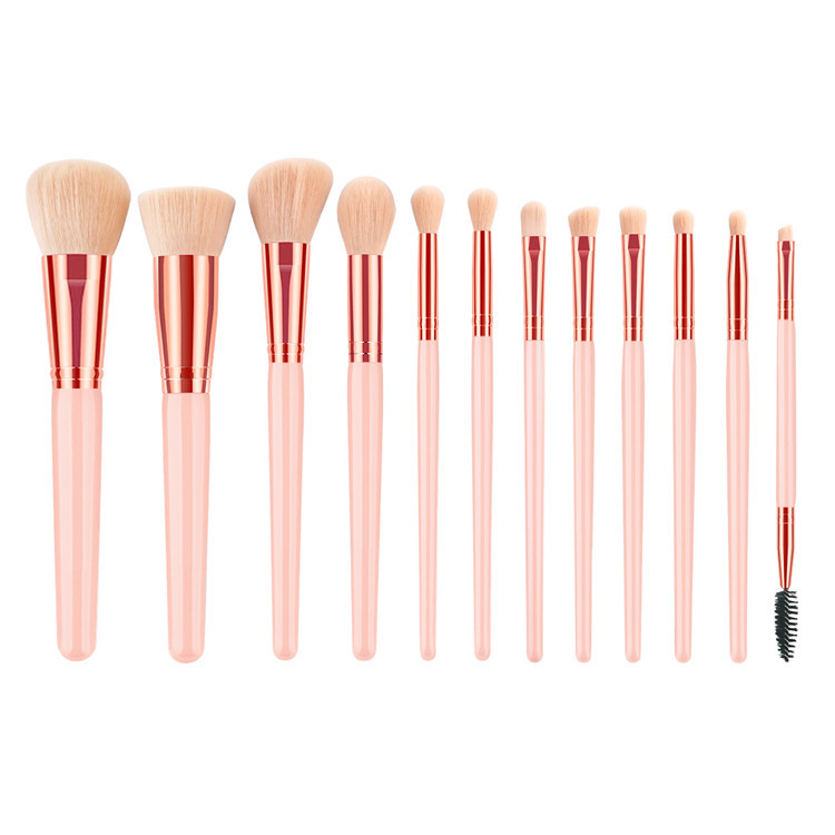 Custom 12Pcs 10Pcs Long Handle Pink Makeup Brush Set Make Up brushes