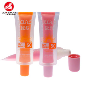 New Oval tube 30ml+30ml Sunscreen Tube BB cream Special Cosmetic Plastic Dual Chamber Double Tube Packaging