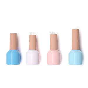 11.5ml custom round top coat uv gel empty nail polish glass bottle with brush