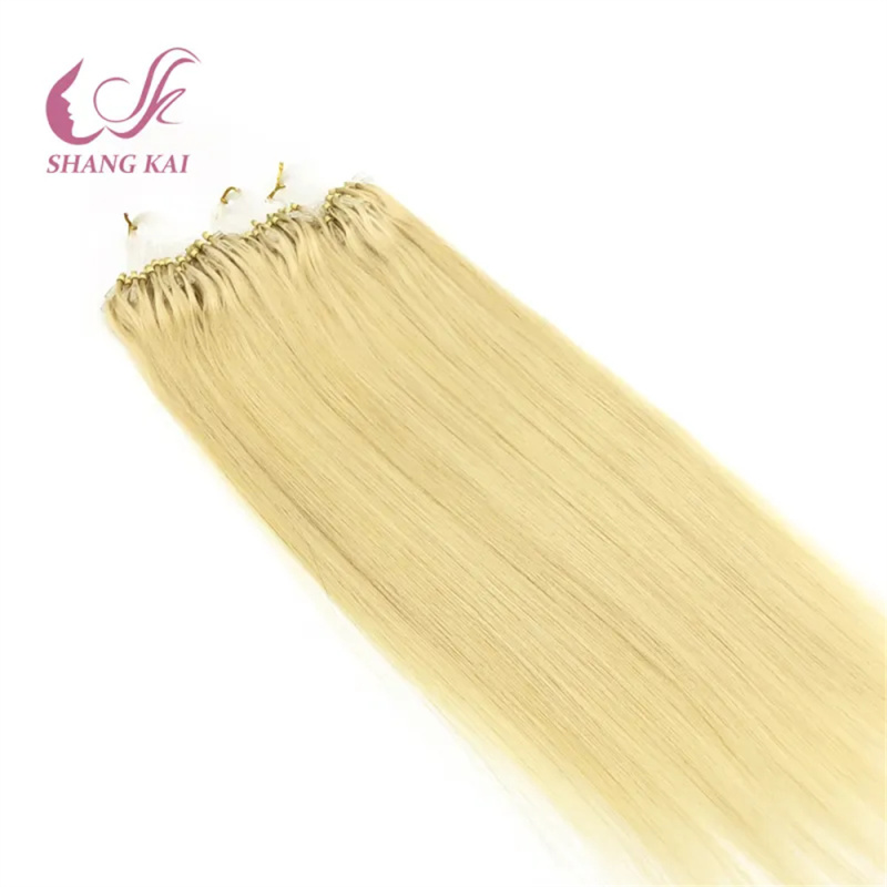 100% Human Remy Hair blonde color 1g/strand Micro Loop Ring Hair Extensions