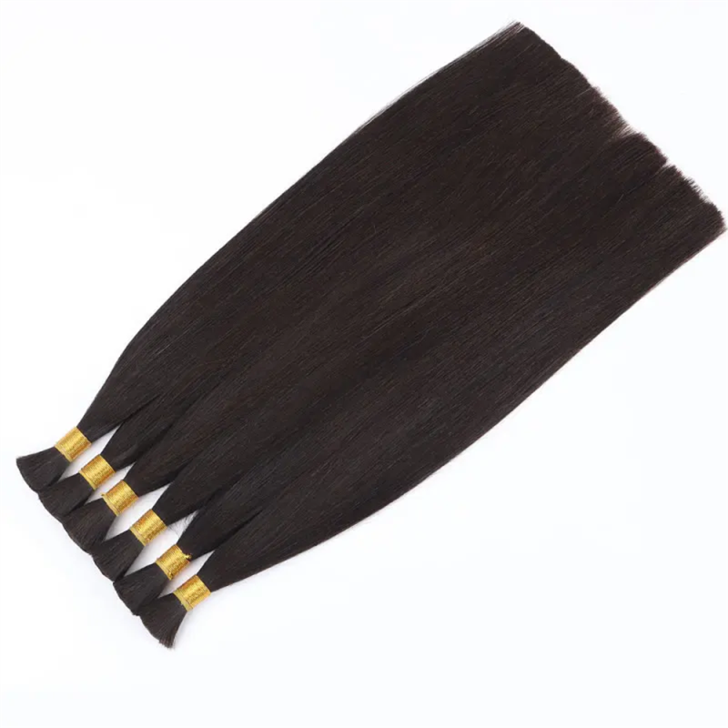 Raw Hair Unprocessed Factory Wholesale Natural Virgin 100% Human Remy Hair Extension Cuticle Aligned Bulk Hair Bulk For Braiding
