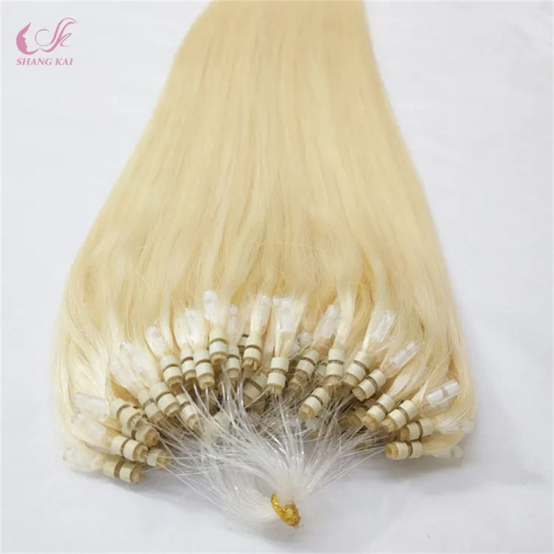 100% Human Remy Hair blonde color 1g/strand Micro Loop Ring Hair Extensions