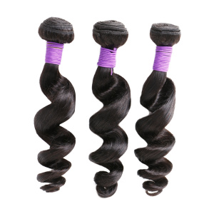 Wholesale Virgin Brazilian Human Loose Wave Hair Weave 10-30inches natural Black Cheap Brazilian Hair Bundles