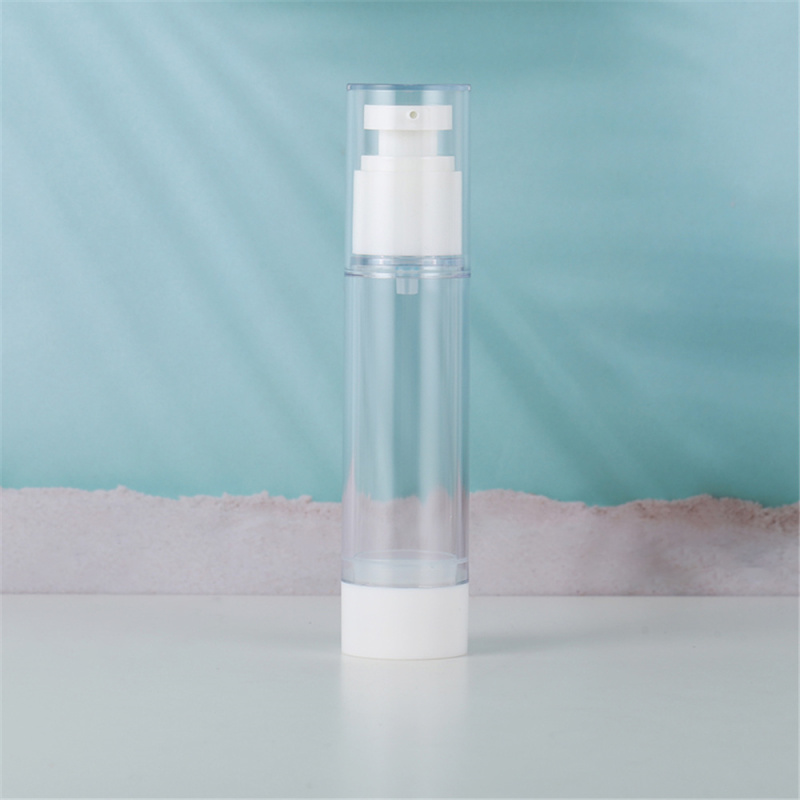 Custom transparent AS 15ml 30ml 50ml empty airless pump bottle for skin care