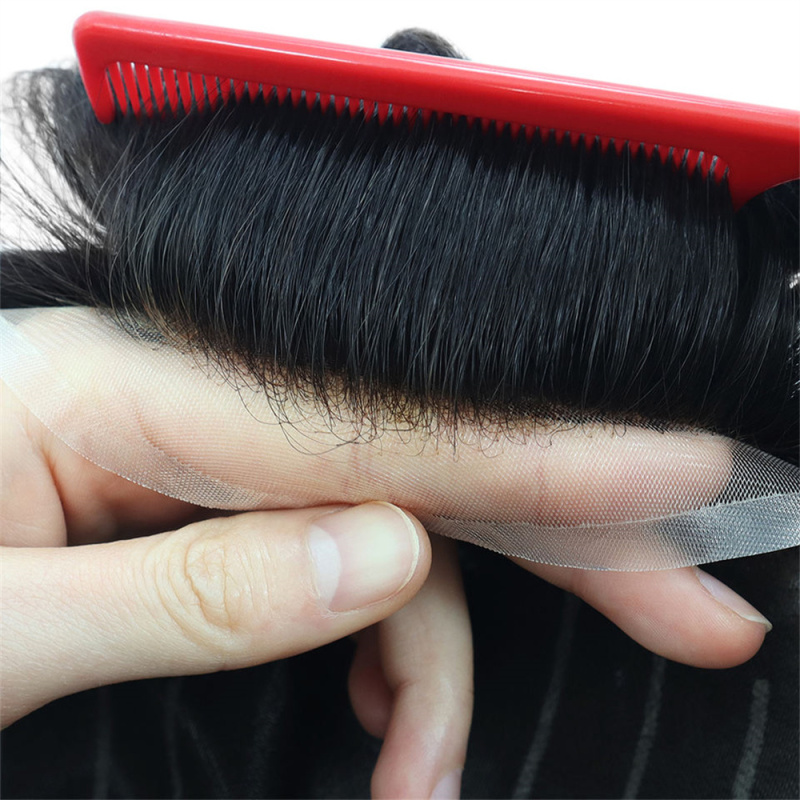 Fine Welded Lace Human Hair Hair Replacement Toupee for Men