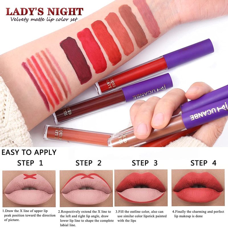 UCANBE 13pcs Lady's Night Lipstick Makeup Set(6+6+1
