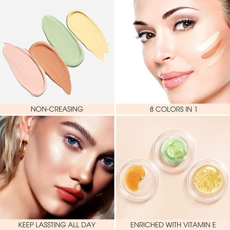 Face Color Corrector Palette, 8 Colors Correcting Contour Cream Makeup Palette