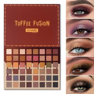 UCANBE Toffee Fusion Nude Eyeshadow Palette, 48 Neutral Shades Naked Eye Shadow Makeup Pallet, High Pigmented Matte Glitter Shimmer