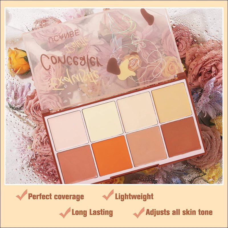 UCANBE Face Concealer Contour Cream Makeup Palette - 8 Colors Exquisite Facial Camouflage Contouring Corrector Pallet 