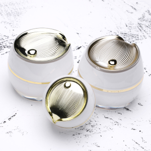 Ready to ship hot sale products 5g 10g 15g 30g gold drop shape cap cosmetic packaging empty acrylic cream jar for cream