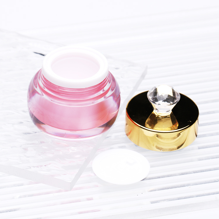 5g 10g empty cosmetic gold/pink/white round jars bestway screw acrylic frosted cream jar lip scrub container