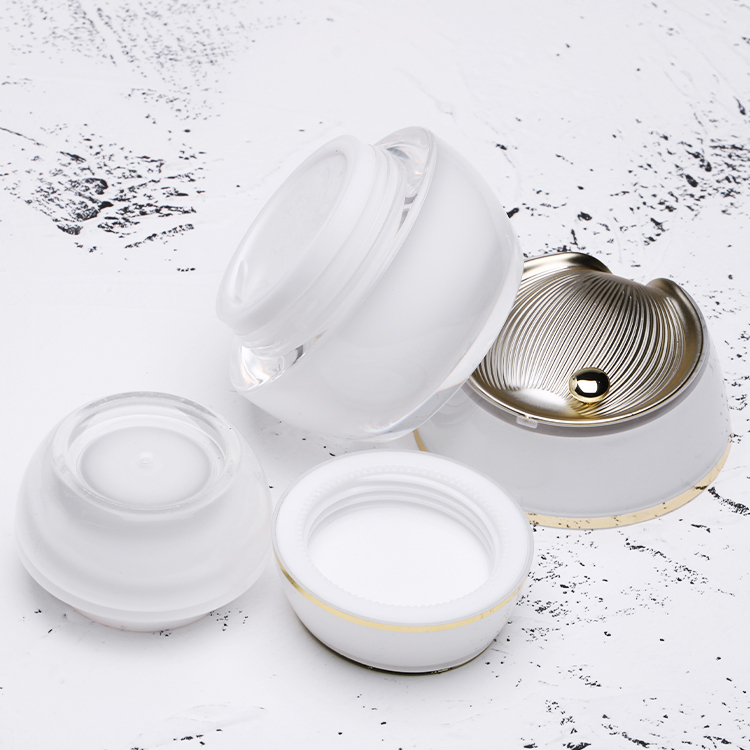 Ready to ship hot sale products 5g 10g 15g 30g gold drop shape cap cosmetic packaging empty acrylic cream jar for cream
