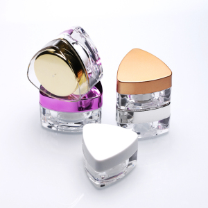 5g 10g empty cosmetic rose gold triangle jars bestway screw acrylic frosted cream jar lip scrub container