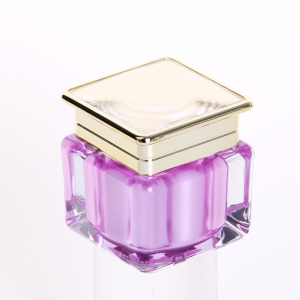 5g 10g double wall clear acrylic pp plastic jars gold square cosmetic cream container
