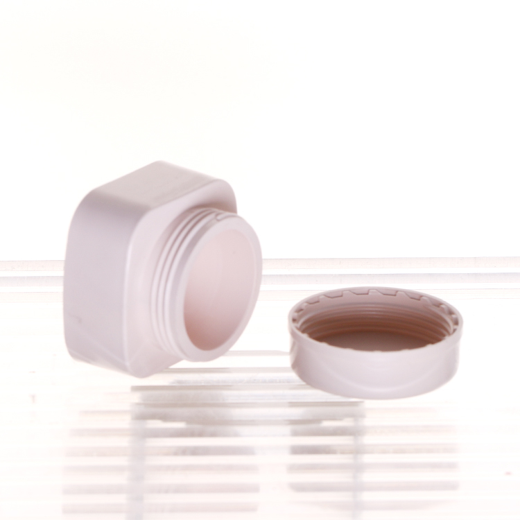 High quality pink custom color cosmetic empty container 5g square plastic nail art cream jars with lids