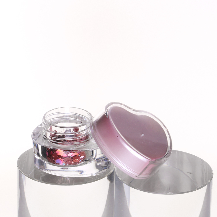 High Quality 5g Heart Shape Acrylic Plastic Cosmetic Containers