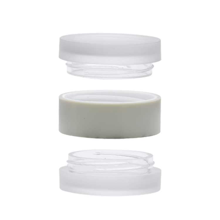 5g*2 mini plastic loose powder containers empty cosmetic acrylic clear green face cream jar