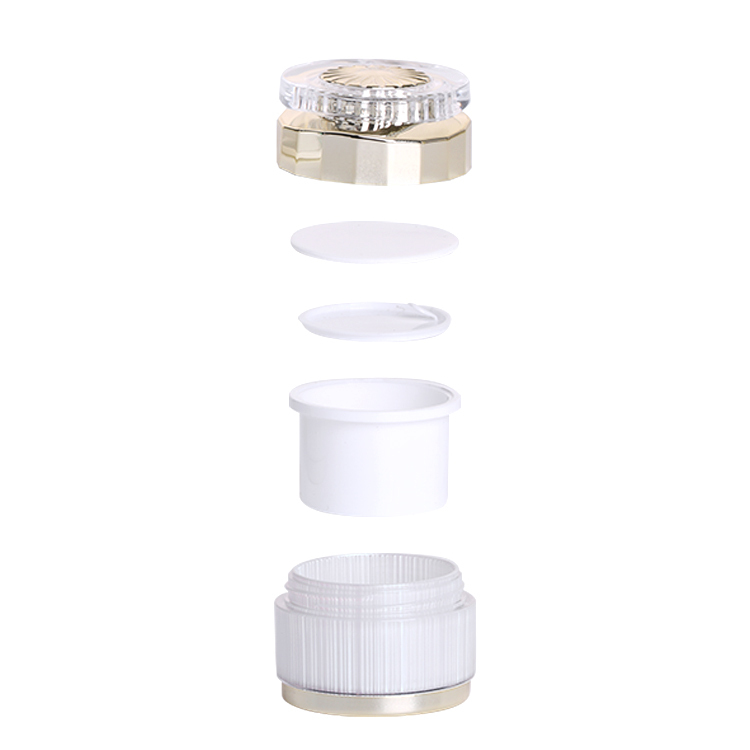 Wholesale gold lid plastic serum lotion pump bottle 30ml 50ml 100ml 120ml white acrylic cosmetic packaging set