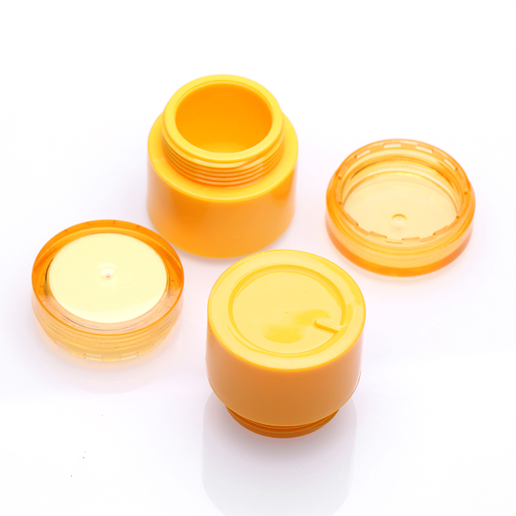 5g empty sample small cosmetic jar yellow 5ml Skin care cream container PS Plastic jar