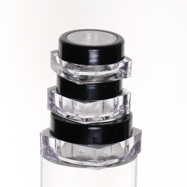 3g 5g 10g cosmetic powder jar with window nail dip powder glitter powder container transparent PS jar