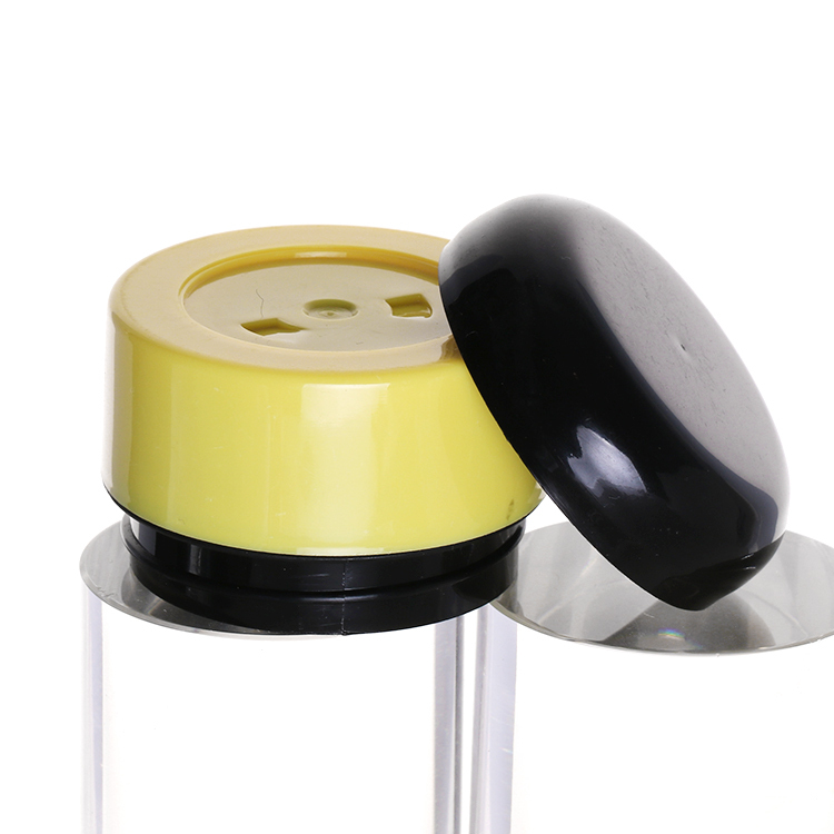 5g yellow pp plastic cosmetic packaging container black caps small nail salon gel glue jar