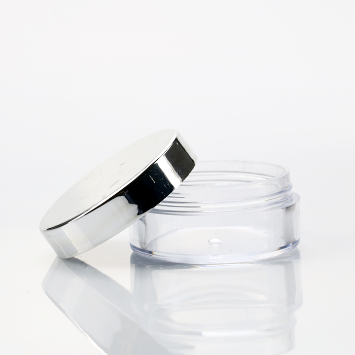 10g empty clear round plastic color gel polish jar custom cosmetic nail art powder pot for glitter