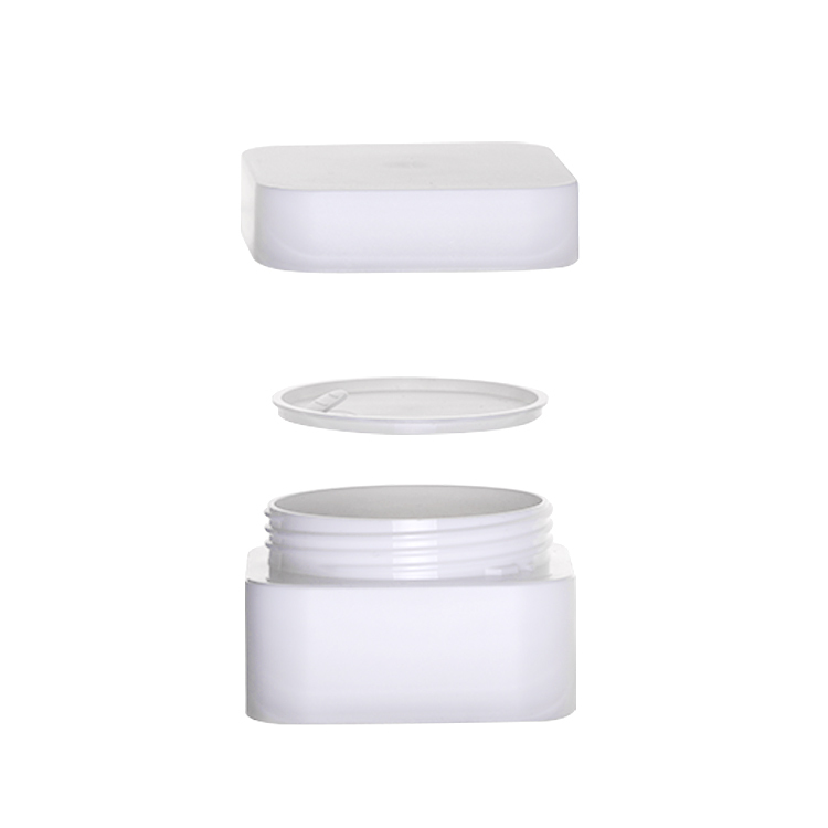 15g 30g 50g square white plastic nail art mason jar black/blue/pink skin care packaging container