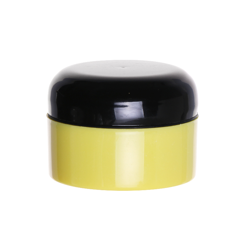 5g yellow pp plastic cosmetic packaging container black caps small nail salon gel glue jar