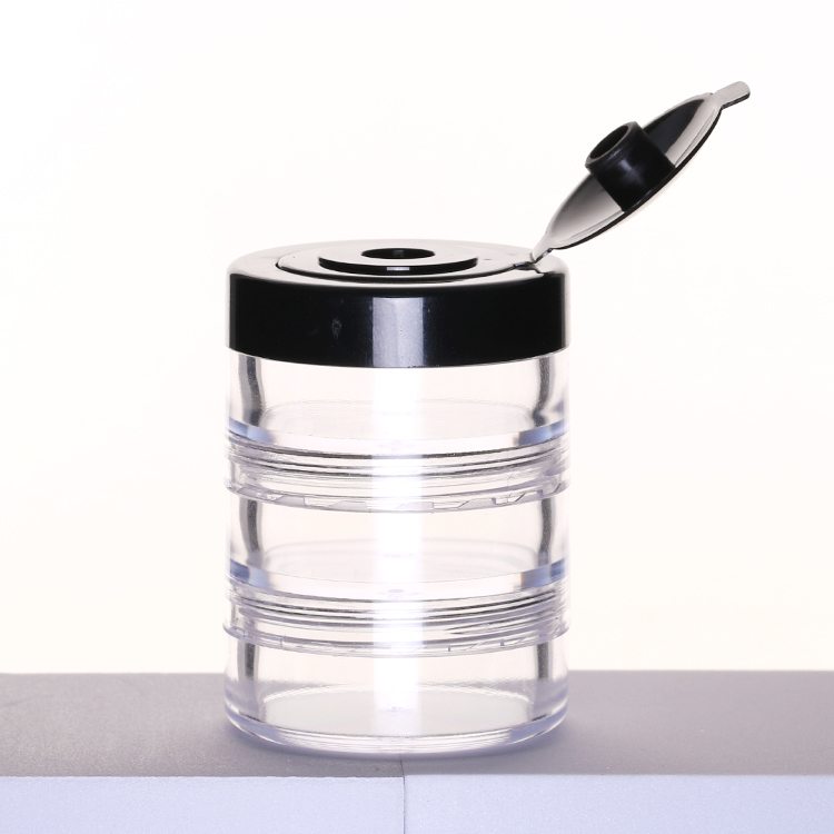 10g multilayered cosmetic stackable powder jar cheap mini clear jar 10ml 3 layers for each set