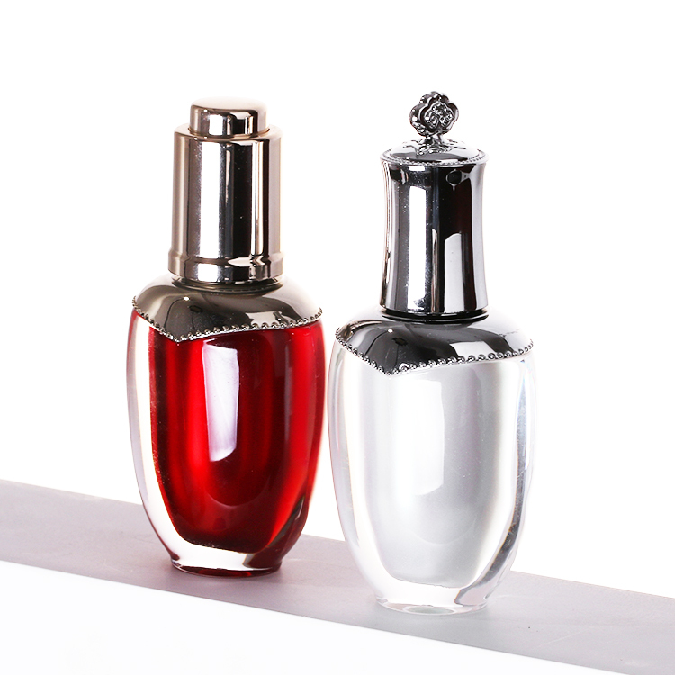 15ml Luxury Design White Empty Lotion Nail Polish Bottle Refillable Dropper Essential Oil Bottle Cosmetic Packing