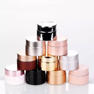 5g 15g 30g 50g simple design plastic nail polish soild glue jar gold double wall pp cosmetic mascara jars for eye cream
