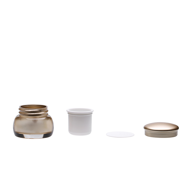 New style skin care cream aluminum cap customized packaging cosmetic acrylic jar