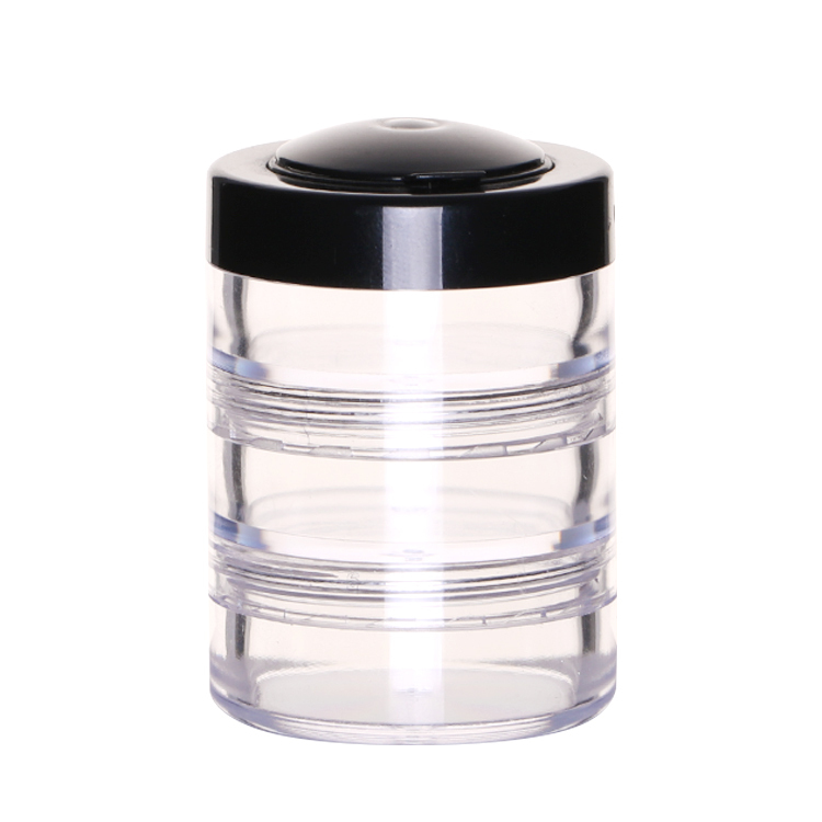10g multilayered cosmetic stackable powder jar cheap mini clear jar 10ml 3 layers for each set